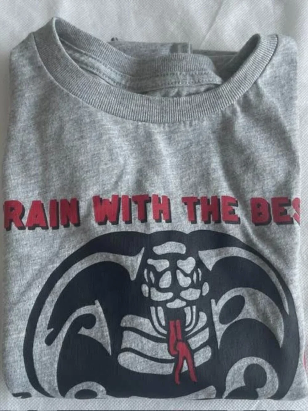 Gap Kids Cobra Kai Long Sleeve T-Shirt Boys Size 10 Gray Graphic Tee